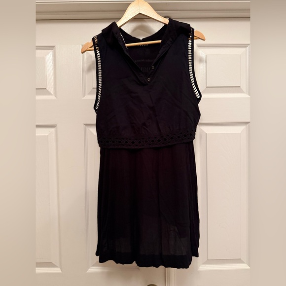 Free People Dresses & Skirts - Free People Women’s Black Sleeveless Dress 100% Cotton Size Medium Babydoll